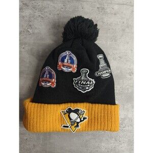 Pittsburgh Penguins NHL Beanie Cap Winter Hat Pom Hockey 4x Stanley Cup Champion